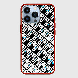 Чехол для iPhone 13 Pro Абстрактный узор на чёрном фоне, цвет: 3D-красный