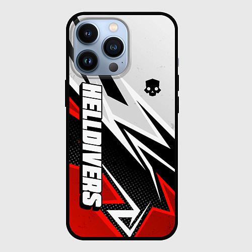 Чехол iPhone 13 Pro Helldivers 2: White x Red / 3D-Черный – фото 1