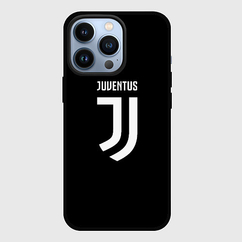Чехол iPhone 13 Pro Juventus sport fc белое лого / 3D-Черный – фото 1