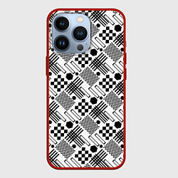 Чехол iPhone 13 Pro Современный черно белый геометрический узор