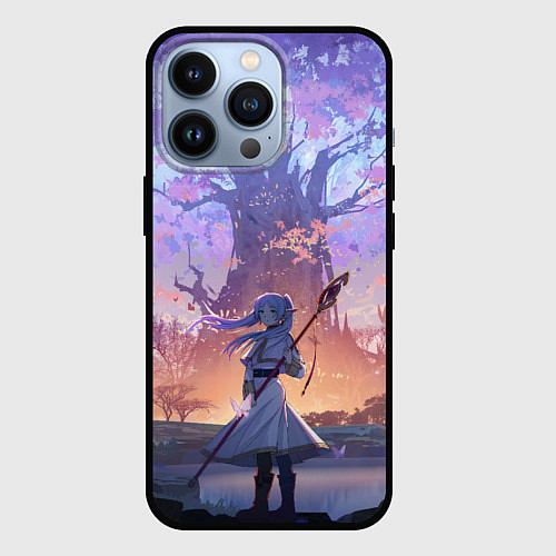 Чехол iPhone 13 Pro Sousou no Frieren Фрирен tree / 3D-Черный – фото 1