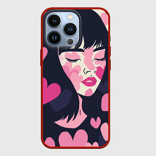 Чехол iPhone 13 Pro Влюбленная мечта / 3D-Красный – фото 1