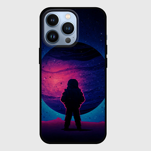 Чехол iPhone 13 Pro Одинокий космонавт / 3D-Черный – фото 1