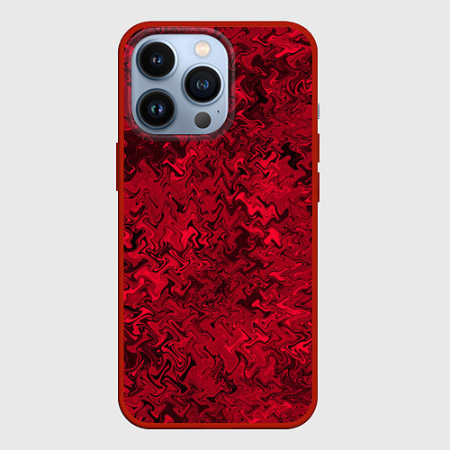 Чехол iPhone 13 Pro Абстрактная текстура тёмно-красный / 3D-Красный – фото 1