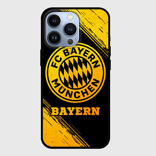 Чехол iPhone 13 Pro Bayern - gold gradient / 3D-Черный – фото 1