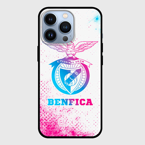 Чехол iPhone 13 Pro Benfica neon gradient style / 3D-Черный – фото 1