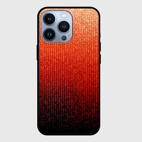 Чехол iPhone 13 Pro Полосатый градиент оранжево-красный в чёрный / 3D-Черный – фото 1