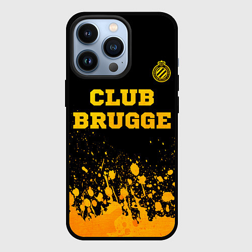 Чехол iPhone 13 Pro Club Brugge - gold gradient посередине / 3D-Черный – фото 1