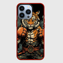 Чехол для iPhone 13 Pro Муай-Тай тигр боевые искусства, цвет: 3D-красный