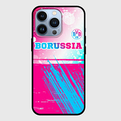 Чехол для iPhone 13 Pro Borussia neon gradient style посередине, цвет: 3D-черный