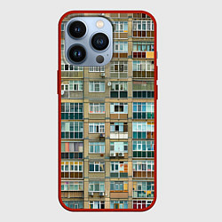 Чехол для iPhone 13 Pro Панельный дом, цвет: 3D-красный