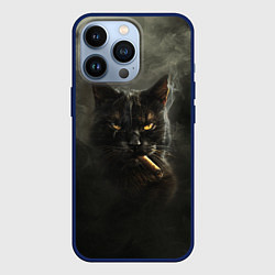 Чехол для iPhone 13 Pro Кот - Бегемот, цвет: 3D-тёмно-синий