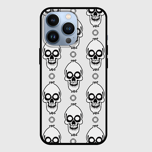 Чехол iPhone 13 Pro Череп и круг / 3D-Черный – фото 1
