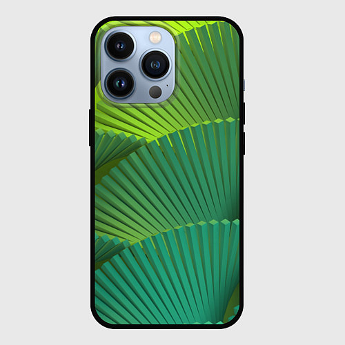 Чехол iPhone 13 Pro Объемные веерные столбики / 3D-Черный – фото 1