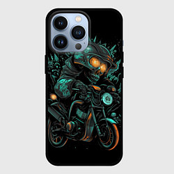 Чехол для iPhone 13 Pro Скелет на мото арт, цвет: 3D-черный