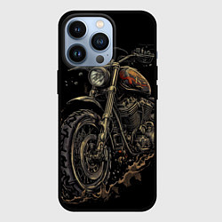 Чехол для iPhone 13 Pro Старый грязный мотоцикл, цвет: 3D-черный