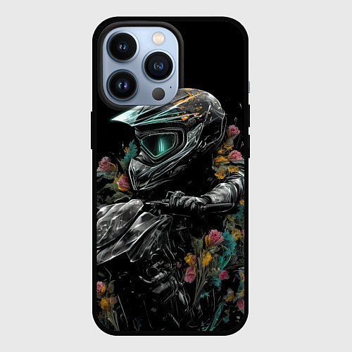 Чехол iPhone 13 Pro Абстрактный байкер / 3D-Черный – фото 1