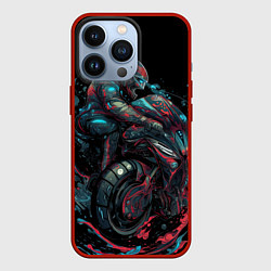 Чехол для iPhone 13 Pro Мотоцикл будущего в стиле киберпанк, цвет: 3D-красный