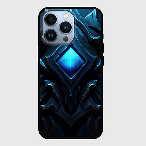 Чехол iPhone 13 Pro Синие магическое свещение / 3D-Черный – фото 1