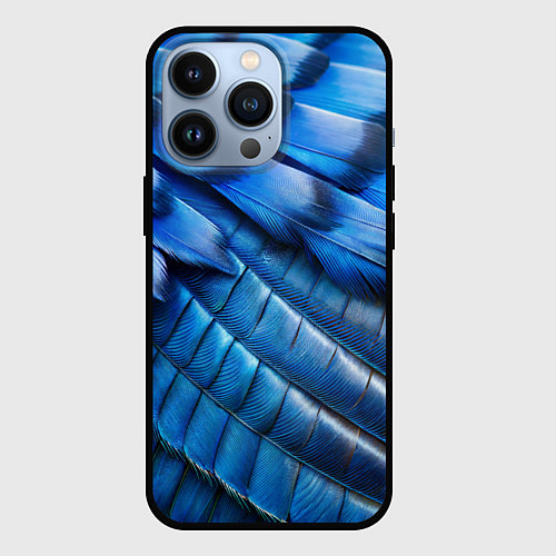 Чехол iPhone 13 Pro Перья птицы сойка / 3D-Черный – фото 1