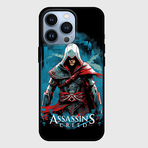 Чехол iPhone 13 Pro Assassins creed холодный фон / 3D-Черный – фото 1