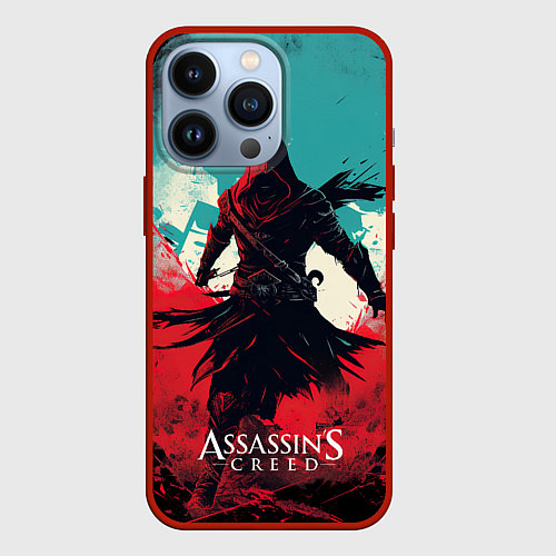 Чехол iPhone 13 Pro Assassins creed ясное небо / 3D-Красный – фото 1