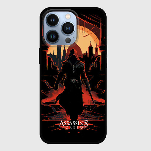 Чехол iPhone 13 Pro Assassins creed заброшенный старый город / 3D-Черный – фото 1