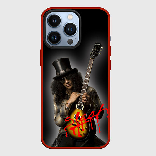 Чехол iPhone 13 Pro Slash музыкант группы Guns N Roses / 3D-Красный – фото 1