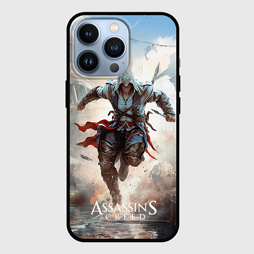 Чехол iPhone 13 Pro Assassins creed паркур / 3D-Черный – фото 1