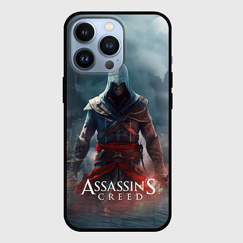 Чехол iPhone 13 Pro Assassins creed ночной город / 3D-Черный – фото 1