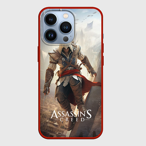 Чехол iPhone 13 Pro Assassins creed старинный город / 3D-Красный – фото 1