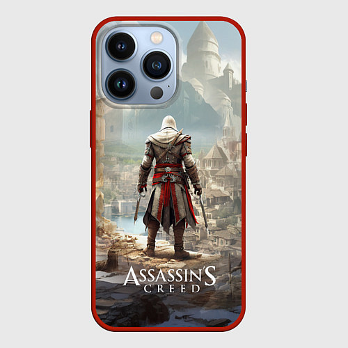 Чехол iPhone 13 Pro Assassins creed старинный город / 3D-Красный – фото 1