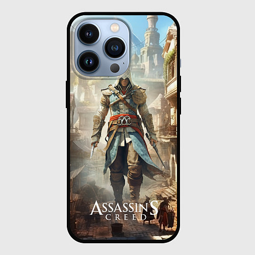 Чехол iPhone 13 Pro Assassins creed старый город / 3D-Черный – фото 1