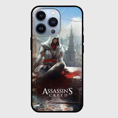 Чехол iPhone 13 Pro Assassins creed poster game / 3D-Черный – фото 1