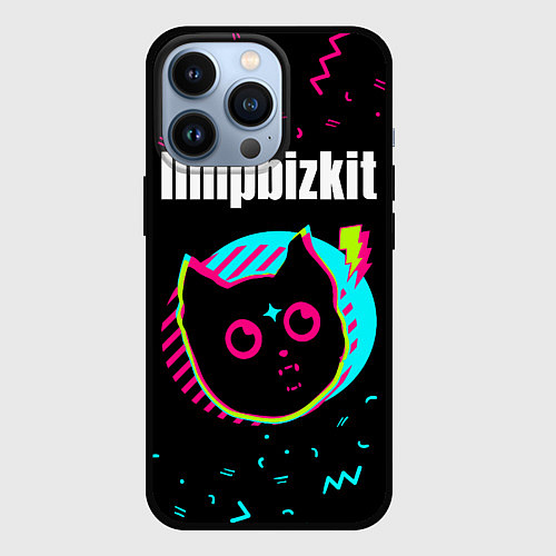 Чехол iPhone 13 Pro Limp Bizkit - rock star cat / 3D-Черный – фото 1