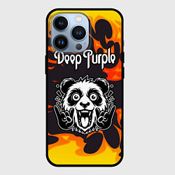 Чехол iPhone 13 Pro Deep Purple рок панда и огонь