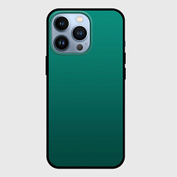 Чехол для iPhone 13 Pro Градиент нефритовый зелёный, цвет: 3D-черный