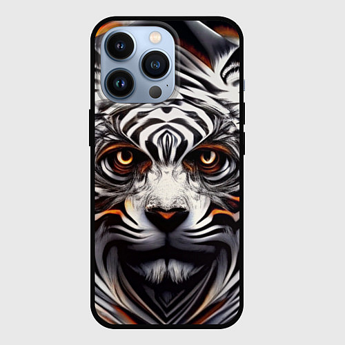 Чехол iPhone 13 Pro Абстракция: тигр / 3D-Черный – фото 1