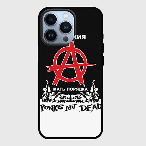 Чехол iPhone 13 Pro Анархия - Punks not dead / 3D-Черный – фото 1