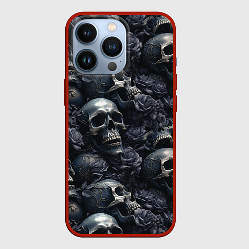 Чехол iPhone 13 Pro Пепельное поле / 3D-Красный – фото 1