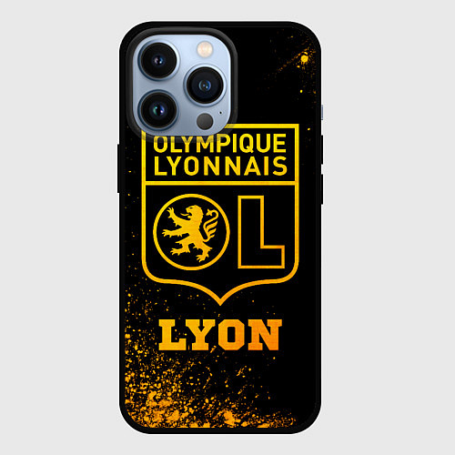 Чехол iPhone 13 Pro Lyon - gold gradient / 3D-Черный – фото 1