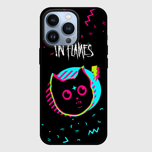 Чехол iPhone 13 Pro In Flames - rock star cat / 3D-Черный – фото 1