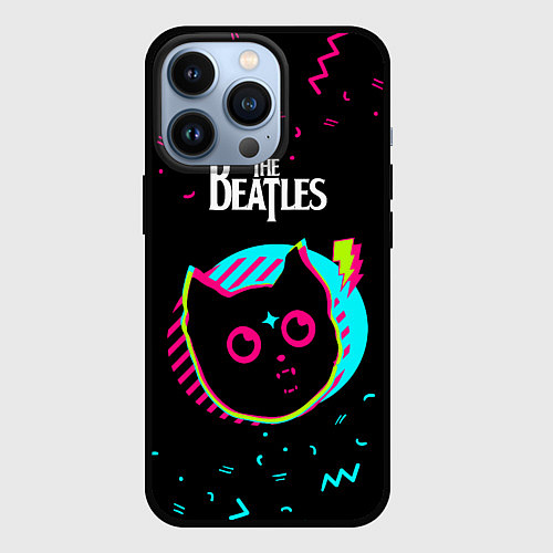 Чехол iPhone 13 Pro The Beatles - rock star cat / 3D-Черный – фото 1