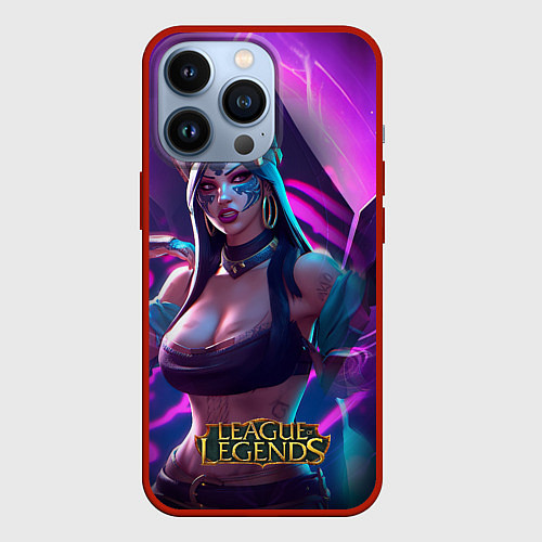 Чехол iPhone 13 Pro League of Legends Kaisa Kda style / 3D-Красный – фото 1