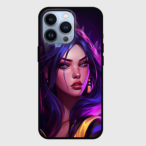 Чехол iPhone 13 Pro League of Legends Kaisa Kda style / 3D-Черный – фото 1