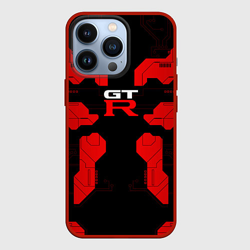 Чехол iPhone 13 Pro Nissan GTR - Cyber red / 3D-Красный – фото 1