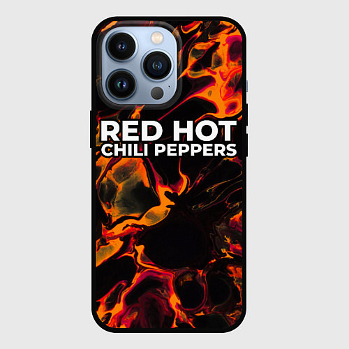 Чехол iPhone 13 Pro Red Hot Chili Peppers red lava / 3D-Черный – фото 1