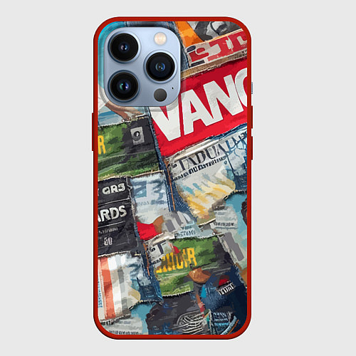 Чехол iPhone 13 Pro Vanguard collage - ai art patchwork / 3D-Красный – фото 1