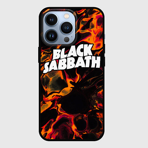 Чехол iPhone 13 Pro Black Sabbath red lava / 3D-Черный – фото 1