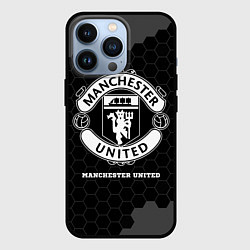 Чехол iPhone 13 Pro Manchester United sport на темном фоне